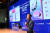 김지현 SK마이써니 부사장이 지난 27일 서울 삼성동 COEX에서 열린 '2022 미래 유망기술 콘퍼런스;에서 디지털 전환을 주제로 강연을 하고 있다. 사진 한국과학기술정보연구원