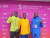 2022 LIFEPLUS 마라톤 우승후보로 꼽히는 케냐 출신 3총사. 마이크 킵툼 보이트, (왼쪽부터), 조엘 켐보이 킴무럴, 엘리샤 로티치. 김효경 기자