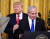 베냐민 네타냐후 전 이스라엘 총리(오른쪽)와 도널드 트럼프 전 미국 대통령이 지난 2020년 1월 백악관에서 중동평화구상을 발표하고 있다. AFP=연합뉴스 