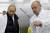 블라디미르 푸틴 러시아 대통령(오른쪽)이 지난 2010년 9월 예브게니 프리고진(왼쪽)이 상트페테르부르크에서 운영하는 급식 공장을 방문했다. AP=연합뉴스