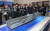 지난해 10월 부산 해운대구 벡스코에서 열린 '2021 부산국제조선해양대제전' 행사장에 전시된 한국형 경항공모함 모형. 송봉근 기자