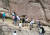 2017년 6월 문화재청 위원들이 울산 대곡리 반구대 암각화의 훼손상태 등을 살펴보고 있다. [사진 울산시]