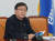 더불어민주당 김성환 정책위의장이 8일 국회 원내대표실에서 열린 주요 정책현안 관련 기자간담회에서 발언하고 있다.연합뉴스