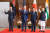 지난 5월 24일 일본 도쿄 총리관저에서 열린 쿼드 정상회의에 참석한 정상들. 왼쪽부터 앤서니 앨버니지 호주 총리, 조 바이든 미국 대통령, 기시다 후미오 일본 총리, 나렌드라 모디 인도 총리. AFP=연합뉴스