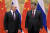 블라디미르 푸틴 러시아 대통령과 시진핑 중국 국가주석이 지난 2월 4일 정상회담 했을 당시의 모습. AP=연합뉴스 