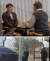 커피숍에서 대화하는 서거석 전북교육감(오른쪽)과 김명지 교육위원장(사진 위). 두 사람이 악수하며 헤어지고 있다. 사진 독자