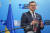드미트로 쿨레바 우크라이나 외무장관이 29일 나토 외무장관 회의에서 기자회견을 하고 있다. AFP=연합뉴스