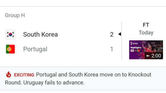"한국, 16강 진출 실패" 20분간 떠있었다...대형사고 친 구글