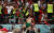 모로코의 압드 잘줄리(가운데)가 승리 직후 관중석 위로 올라가 팬들과 함께 기념 사진을 찍고 있다. 로이터=연합뉴스