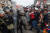 카스티요 지지자들이 수도 리마 인근에서 경찰과 충돌하는 모습. [EPA=연합뉴스]