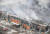 9일 오전(현지시간) 대형 화재가 발생한 모스크바주 힘키시에 있는 대형 쇼핑몰. AFP=연합뉴스 
