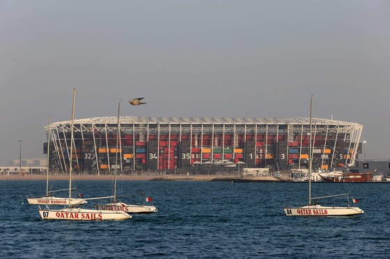 지난 2월 촬영한 카타르 월드컵이 열리고 있는 974 월드컵 경기장. AFP=연합뉴스