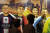 카타르 도하 거리에 파리 생제르맹(PSG) 소속 월드클래스 선수들의 얼굴 그림이 걸려있다. 왼쪽부터 킬리안 음바페(프랑스), 아슈라프 하키미(모로코), 카를로스 솔레르(스페인), 리오넬 메시(아르헨티나). AP=연합뉴스