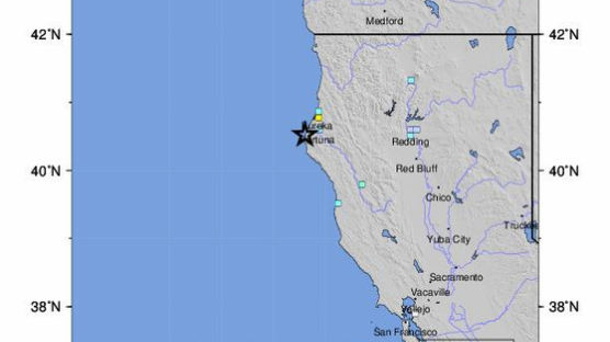 캘리포니아 북부 연안서 지진…"규모 6.4, 쓰나미 우려는 없어"