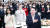  윤석열 대통령과 김건희 여사가 지난 2일 청와대 영빈관에서 열린 '2023년 신년인사회'에서 국기에 경례를 하고 있다. 대통령실통신사진기자단