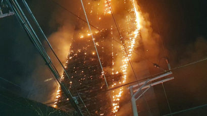 [사진] 부산 고층 주차타워 화재