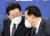 이재명 더불어민주당 대표(왼쪽)와 박홍근 원내대표가 지난 6일 오전 서울 여의도 국회 의원회관에서 열린 확대간부회의에서 대화를 하고 있다. 뉴스1
