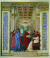 교황 식스투스 4세를 그린 이 그림에서 무릎을 꿇고 있는 사람은 나중에 그의 사서가 되는 인물 플라티나. [사진 책과함께]