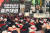 지난 11일 서울 용산구 삼각지역 인근에서 열린 건설노동자 총력투쟁 선포 결의대회에 윤석열 대통령을 본떠서 만든 조형물이 놓여 있다. 뉴스1
