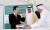 2011년 3월 이명박 대통령이 아랍에미리트 무함마드 당시 왕세제(현 대통령)와 함께 바라카 원전 기공식에 참석했다. [중앙포토]
