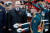 블라디미르 푸틴 러시아 대통령이 2021년 5월 9일 모스크바에서 열린 전승절 기념식에서 러시아군을 사열하고 있다.[AP=연합뉴스]