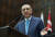 레제프 타이이프 에르도안 튀르키예 대통령이 지난 18일 튀르키예 앙카라 의회에서 집권여당인 정의개발(AK)당 의원들에게 연설하고 있다. 로이터=연합뉴스 