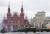 지난 해 제76주년 전승절 퍼레이드. 러시아 전차들이 모스크바 붉은 광장에 들어오고 있다. AP=연합뉴스