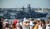 지난 14일 침몰한 러시아 미사일 순양함 모스크바호가 지난 2011년 7월 31일 크름반도 세바스토폴 항에서 해군의 날 퍼레이드에 참가한 모습. AFP=연합뉴스