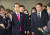 한덕수 국무총리와 최태원 대한상의 회장이 15일 서울 중구 대한상의에서 열린 규제샌드박스 혁신기업 간담회에 참석했다. 연합뉴스