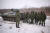 벨라루스 군의 훈련 모습. 지난 2월 17일 벨라루스 수도 민스크 지역 모습이다. AFP=연합뉴스