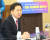 국민의힘 김기현 의원이 22일 국회에서 열린 글로벌 신성장 거점 도약을 위한 울산·전남 상생발전 협약식에서 인사말을 하고 있다. 연합뉴스