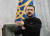 볼로디미르 젤렌스키 우크라이나 대통령이 24일(현지시간) 우크라이나 전쟁 1년 AFP=연합뉴스 