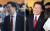 국민의힘 당 대표 후보인 김기현 의원(왼쪽 사진)과 안철수 의원이 27일 오후 국회에서 열린 더불어민주당 이재명 대표 체포동의안에 대한 국회 본회의 표결에 참석하고 있다. [뉴스1, 뉴시스]