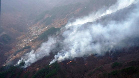 하동 산불 현장서 산불진화대원 1명 심정지…병원 이송