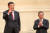 시진핑 중국 국가주석의 ‘비서’ 출신 말을 듣는 리창(오른쪽)이 지난 11일 시진핑 3기 정부의 총리로 선출됐다. [AFP=연합뉴스]