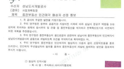 한국식품연구원, 성남도개공 '백현동 개발' 참여시켰는데…김인섭 합류 후 배제