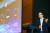 20일 서울 영등포구 여의도 콘래드호텔에서 열린 글로벌 표준 연합 CSA 정례회의에서 정기현 LG전자 플랫폼사업센터 부사장이 기조연설을 하고 있다. 사진 LG전자