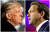 도널드 트럼프 전 미국 대통령과 론 디샌티스 플로리다 주지사가 지난해 11월 6일과 7일 미국 오하이오주 데이턴과 플로리다주 탬파에서 각각 열린 중간선거 유세에서 연설하는 모습. 로이터=연합뉴스