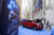지난해 4월 미국 뉴욕 증권거래소 앞에서 포드의 전기차 F-15 라이트닝이 전시돼 있다. AP=연합뉴스
