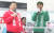  4·5 재보궐선거 공식 선거운동 첫날인 23일 김주홍(왼쪽), 천창수 울산교육감 후보가 남구 공업탑로터리에서 출정식을 갖고 유권자들에게 지지를 호소하고 있다. 뉴스1
