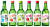 하이트진로 수출용 소주 제품 이미지. 왼쪽부터 참이슬 후레쉬, 자몽에이슬, 청포도에이슬, 자두에이슬, 딸기에이슬, 복숭아에이슬. 사진 하이트진로