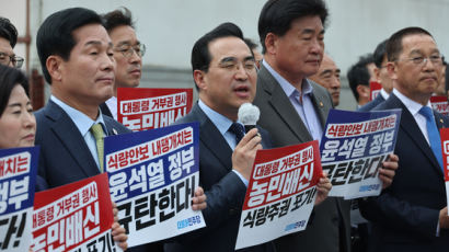 尹 거부권에 용산 달려간 민주당 "민생입법 거부한 첫 대통령"