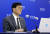 이창용 한국은행 총재가 11일 한국은행에서 금리 결정에 대한 기자간담회를 하고 있다. 금통위는 기준금리를 3.50%로 동결했다. [사진공동취재단]