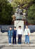 이예준 학생모델, 명운서·이우찬 학생기자, 오은채 학생모델(왼쪽부터)이 지도박물관을 찾아 여러 가지로 지도에 대해 알아보고 조선시대 '대동여지도'를 남긴 김정호 동상과 포즈를 취했다.