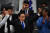 지난 15일 일본 지바현 보궐선거 지원유세에 나선 기시다 후미오 일본 총리가 청중들에게 지지를 호소하고 있다. AFP=연합뉴스