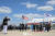 미국을 국빈 방문한 윤석열 대통령과 김건희 여사가 24일 오후(현지시간) 미국 워싱턴DC 인근 앤드루스 공군기지에 도착해 환영 행사를 하고 있다. 뉴스1