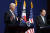 지난해 5월 조 바이든 미 대통령(왼쪽)과 윤석열 대통령이 회담 후 기자회견 하는 모습. AP.