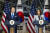 카멀라 해리스 미국 부통령과 윤석열 대통령이 4월 25일 미국 메릴랜드주 그린벨트에 있는 NASA 고다드 우주센터를 둘러본 후 연설하고 있다. EPA=연합뉴스
