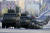 지난 7일 러시아 수도 모스크바에서 군용 차량들이 전승절 열병식 리허설을 위해 이동하고 있다. 신화=연합뉴스