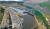 전남 순천시내 아스팔트 도로를 잔디밭으로 바꾼 ‘그린 아일랜드’. 차량이 달리던 예전 4차선 도로(왼쪽)와 폭 30~50m 규모로 잔디를 깐 현재 모습. 프리랜서 장정필